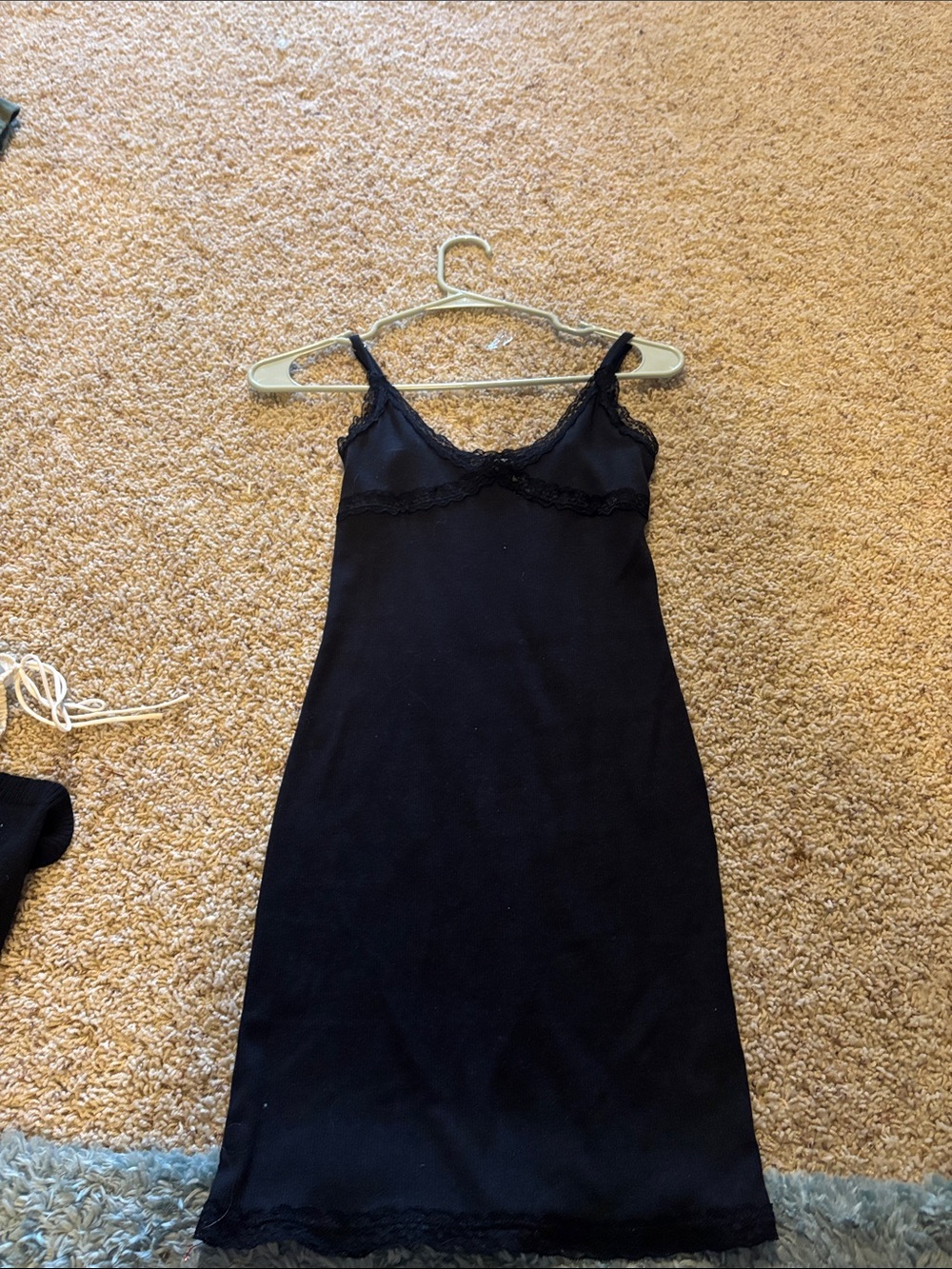 Full Tilt Black Lace-Trim Slip